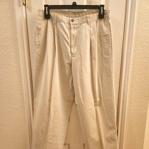 G.H. Bass chinos - 34x32 - pleated/cuffed - Stone color - EUC